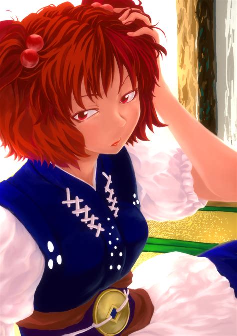 Safebooru Kiriu Onozuka Komachi Red Eyes Red Hair Redhead Short Hair