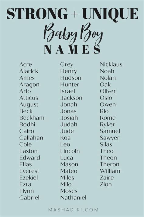 Strong And Unique Baby Boy Names For 2020 Unique Baby Boy Names