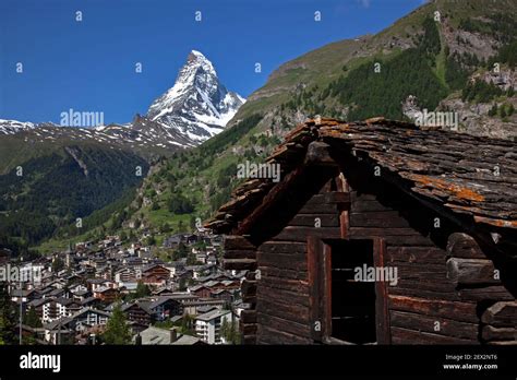 Zermatt Village And Matterhorn Mountain Resort In Alps Switzerland