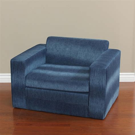 Blue Denim Kids Chair With Fold Out Sleeper Free Shipping Today