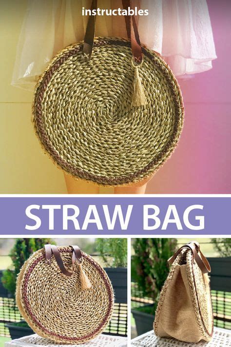 Make A Simple Straw Bag Out Of Some Scrap Leather And Straw Placemats