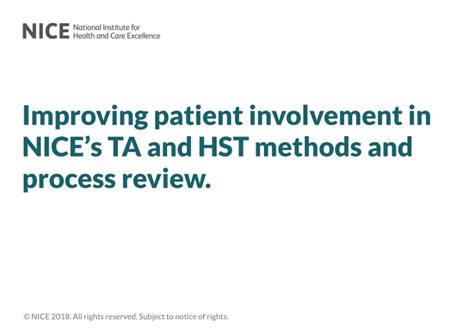 Ppt Improving Patient Involvement In Nices Ta And Hst Methods And