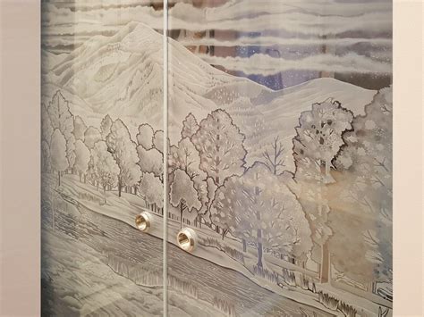 What does a frameless shower door cost? Etched Sliding Glass Doors & Dividers | Creative Mirror ...