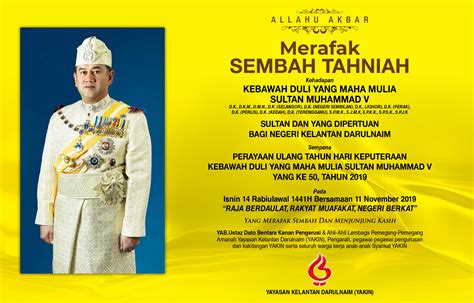 Yayasan Kelantan Darulnaim Merafak Sembah Tahniah Kebawah Duli Yang