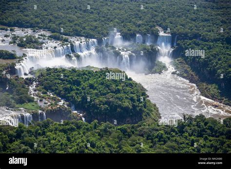 Aerial View Of The Iguassu Or Iguacu Falls The Worlds Biggest