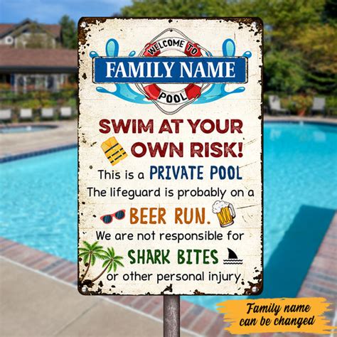 Personalized Funny Pool Metal Sign Jn234 87o47 Wingdecor