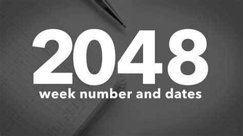 2048 Calendar Week Numbers And Dates List Of National Days