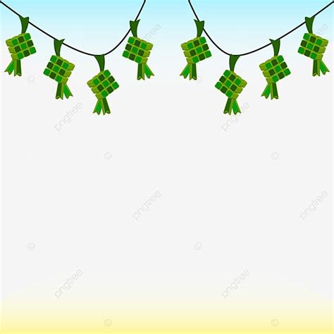 Green Bows Hanging From A Clothes Line Against A Blue Sky With Clouds