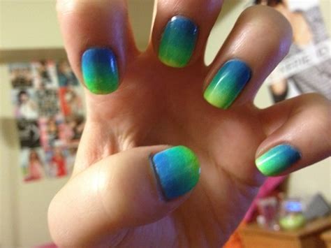 Blue Green Ombre Nails Ombre Nails Nails Green Ombre