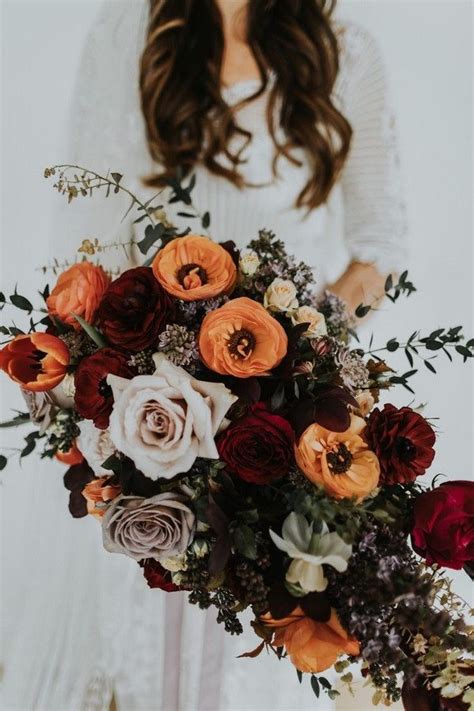 Perfect for the groom, best men, groomsmen. Top 20 Rust Sunset Dusty Orange Wedding Bouquets for Fall ...