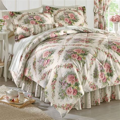 Cottage Rose Comforter Set Window Treatments Pillow And Shower