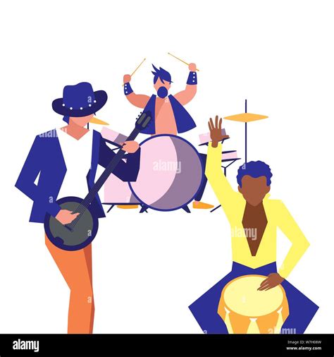 Band People Musicians Concert Event Design Vector Illustration Stock