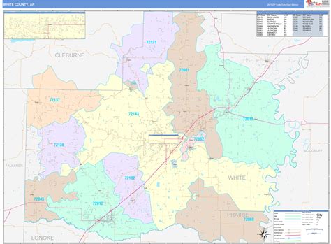 White County Ar Wall Map Color Cast Style By Marketmaps