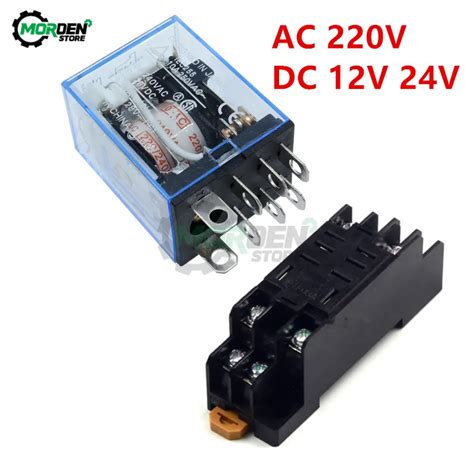 Ac 220v Dc 12v 24v 10a Coil Power Relay Ly2nj Relay Electronic Mini