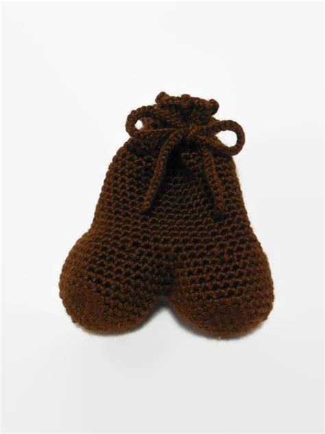Crochet Tea Bag Holder Scrotum Drawstring Pouch Crochet