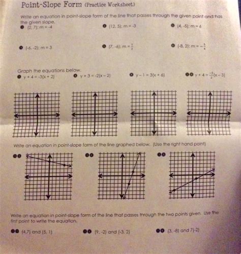 Plus interactive html5 applet, many practice problems worked out step by step and a worksheet with an answer key. Solved: Point-Slope Form (Practice Worksheet) Write An Equ ...