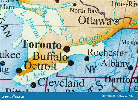 Map Of Canada Focus On Toronto City And Ottawa Stock Image Image Of