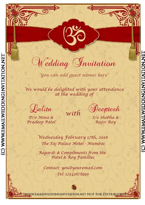 Indian Wedding Invitation Card Sample