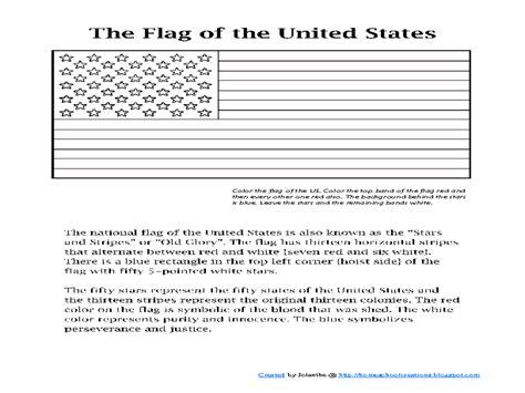 The Flag Of The United States Worksheet For 3rd 5th Grade Lesson Planet