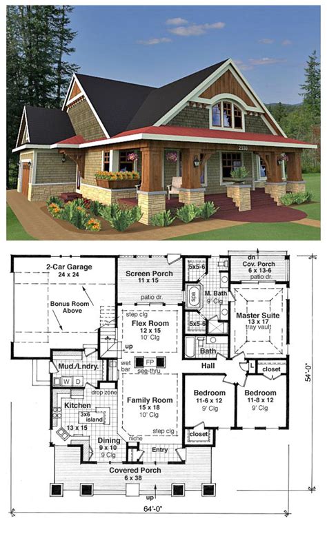 Craftsman Bungalow Style House Plan With Garage