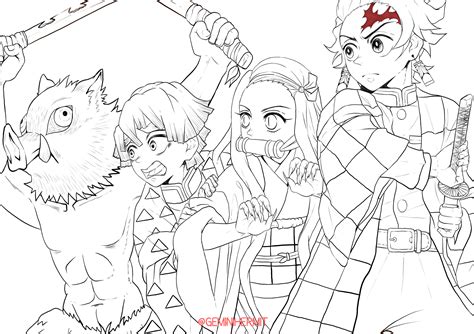 Demon Slayer Printable Coloring Pages