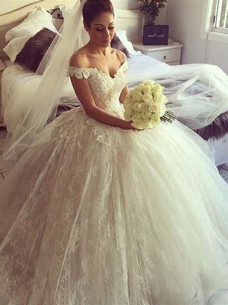 Free delivery and returns on ebay plus items for plus members. Off the Shoulder Vintage Wedding Dresses Lace Princess ...