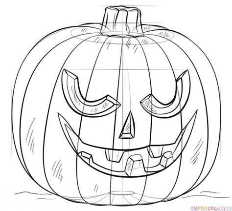 How To Draw A Jack O Lantern Step By Step Drawing Tutorials