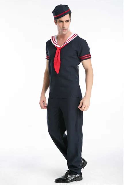 2017 men s sailor costume navy sailor mens military fancy dress naval uniform adults costume
