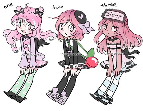 Pastel Goth Adopt Trio Closed By Carcaradopts On Deviantart