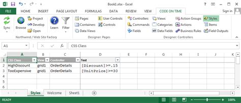 Code On Time Development Tools For Excel Styles