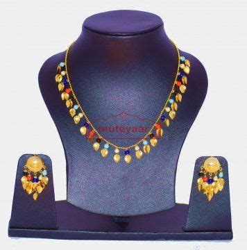 24 Ct. Gold Plated Traditional Punjabi chain set with Moti ...