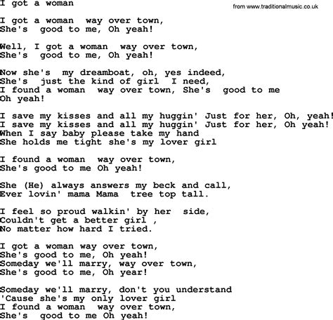 Bruce Springsteen Song I Got A Woman Lyrics