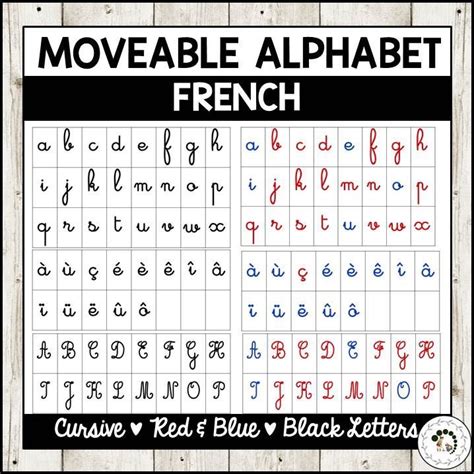 French Moveable Alphabet Cursive Phrases And Sentences Word