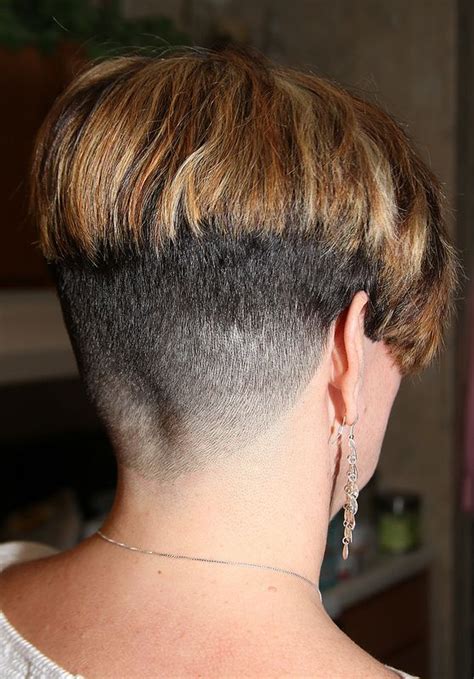 Or Assombrir Estim Womens Shaved Nape Short Haircuts Piquet Abondance Perdre Connaissance