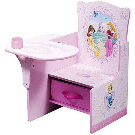 This kids desk chair includes a fully cushioned back is ergonomically designed to support the child's back. Desk Toddler Chair Table Kids Disney Furniture Draw Study ...