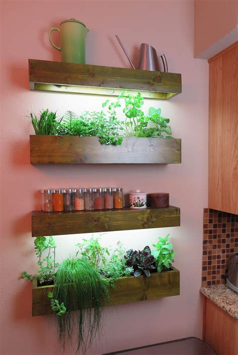 Plantgeek Chic Custom Kitchen Grow Light Shelves For Herbs Artofit