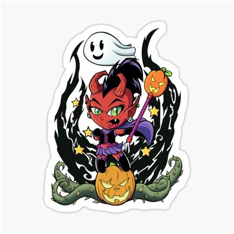 Magic Devil Girl Sticker Von Botcsred Redbubble