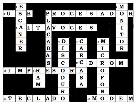 Crucigramas Informatica Mci Montaje Pqpi