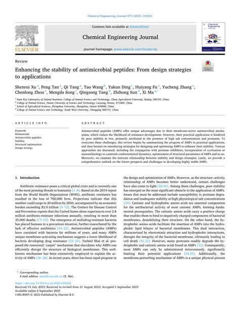 Pdf Enhancing The Stability Of Antimicrobial Peptides From Design