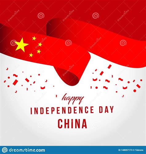 Happy China Independent Day Vector Template Design Illustration Stock