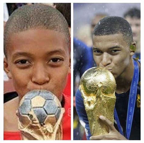 Then Vs Now Adorable Photos Of Mbappe Holding And Kissing World Cup Trophy Sports Nigeria
