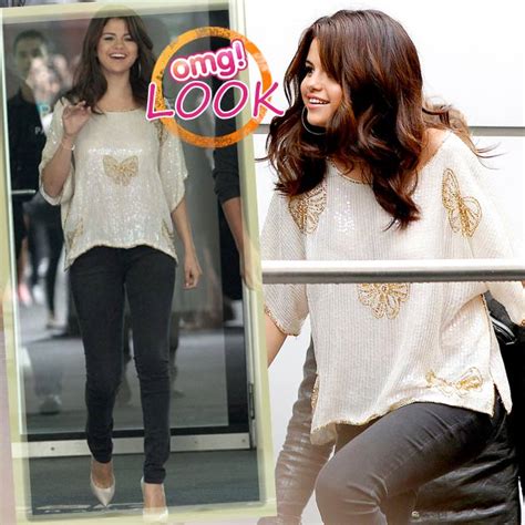 Selena Gomez Glitzer Shirt Mit Butterfly Effect