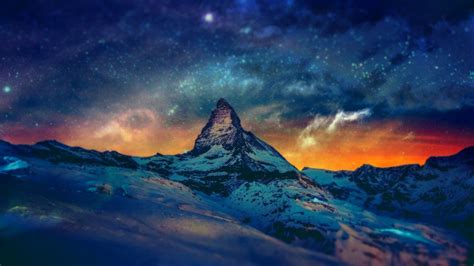 Matterhorn Switzerland Night Sky Wallpaper Snow Images Landscape