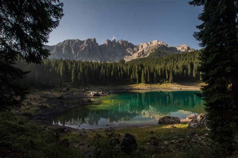 Mystical Lake In South Tyrol Lago Di Carezza A Lake Of Rainbow