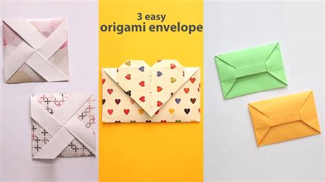 3 Easy Origami Envelopes Youtube