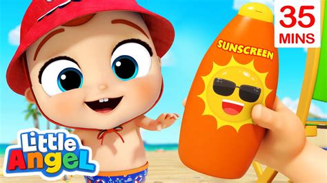 Baby John Learns About Sunscreen More Little Angel Kids Songs