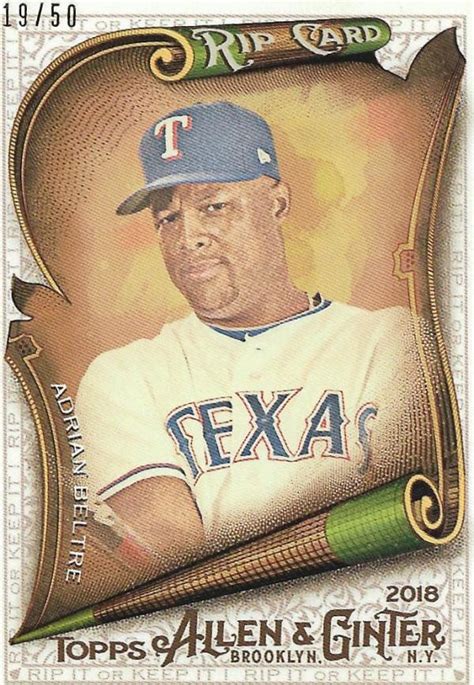 2018 Allen and Ginter Rip Cards Baseball Checklist | Ultimate Cards and