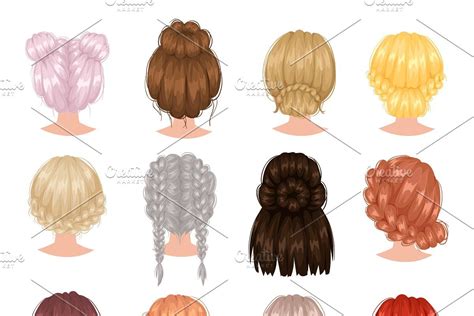 Vector Woman Hairstyle Fashion Illustration Hair Hair Designs For