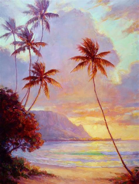 Tropical Sunset Painting By Jenifer Prince Fine Art America