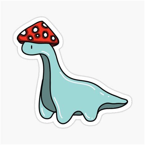 Dinosaur With A Mushroom Hat Sticker By Cathryn Ott In 2022 Vinyl